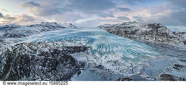 Island  Panorama des Flaajokull-Gletschers
