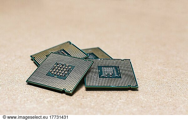Isolated computer microprocessors  various computer processors on isolated background  concept of computer processors on isolated background