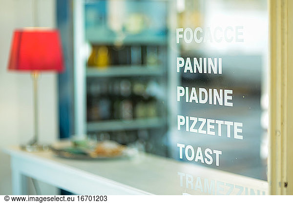 italian bar sign text panini piadina pizza toast tramezzini