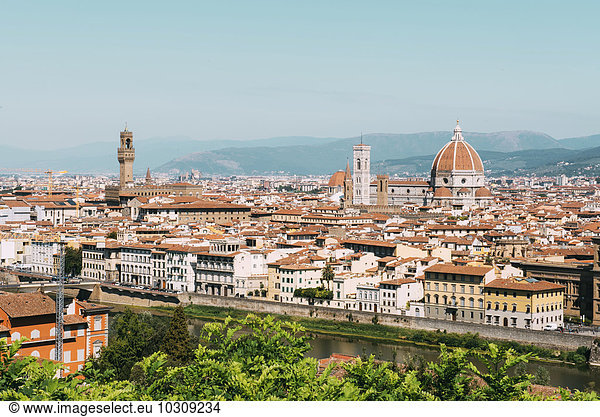 Italien,  Florenz,  Stadtbild von Piazzale Michelangelo aus gesehen