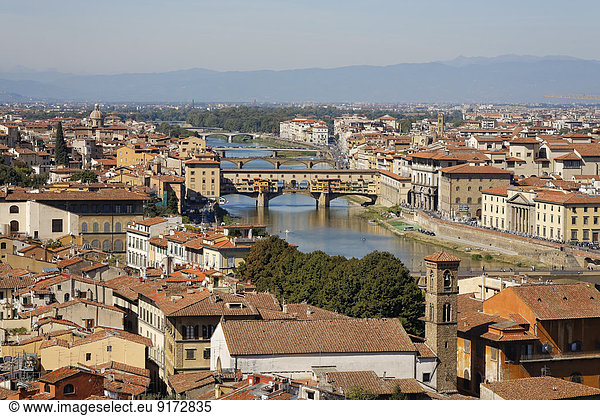 Italien,  Toskana,  Florenz,  Stadtansicht und Ponte Vecchio