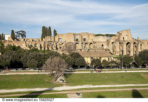 Italien  Rom  Antike Ruinen auf dem Palatin-Hügel