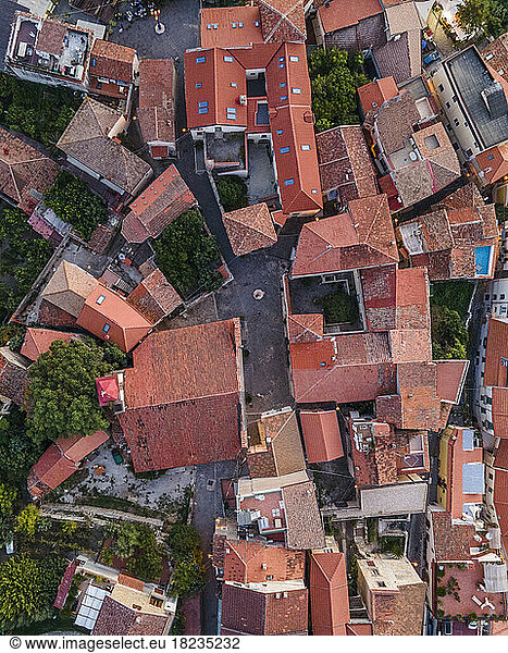 Italy  Campania  Agropoli  Roofs of old town houses