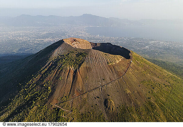 Italy  Campania  Naples  Aerial view of Mount Vesuvius