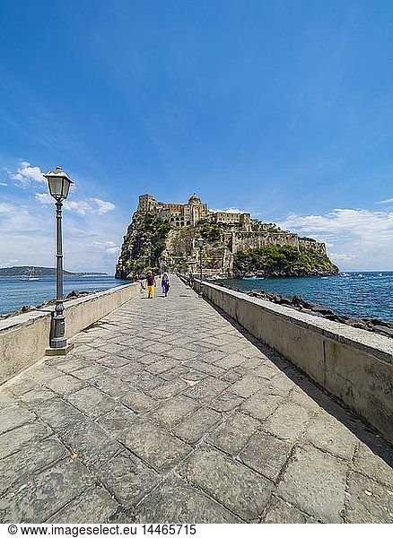 Italy  Campania  Naples  Gulf of Naples  Ischia Island  Aragonese Castle on rock island