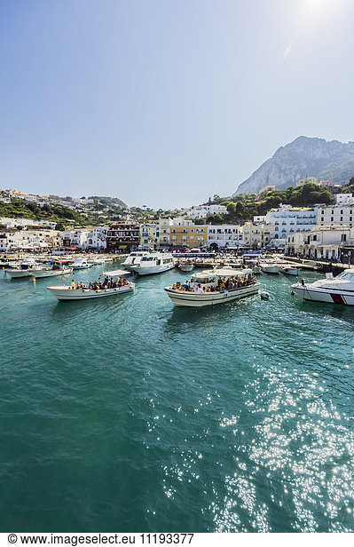 Italy  Capri  Harbour  excursion boats