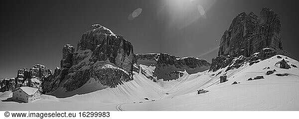 Italy  Dolomites  Alpine hut in Sella Group