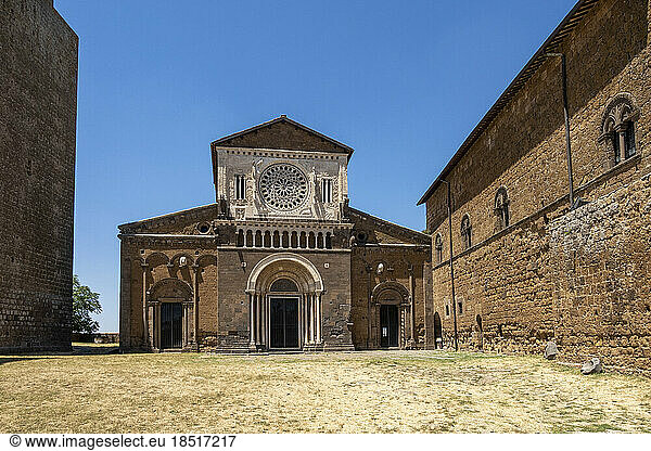 Italy  Lazio  Tuscania  Facade of San Pietro church