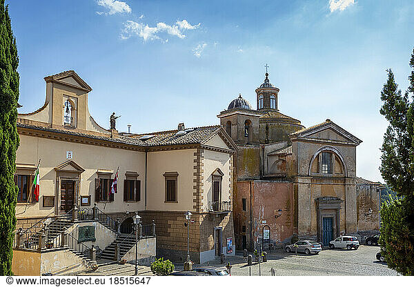Italy  Lazio  Tuscania  Town hall and Teatro Comunale Rivellino
