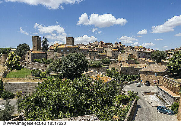 Italy  Lazio  Tuscania  View of medieval town in summer