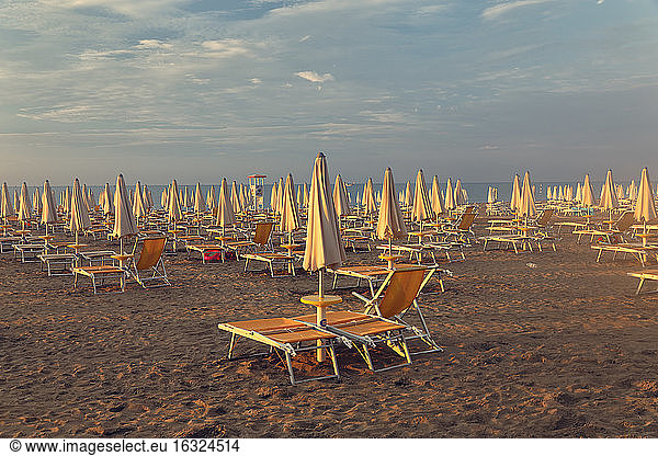 Italy  Lignano Sabbiadoro  sunrise on the beach