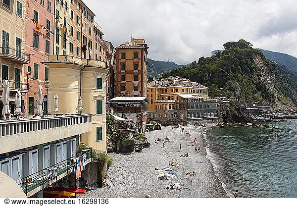 Italy  Liguria  Camogli  View of the lido