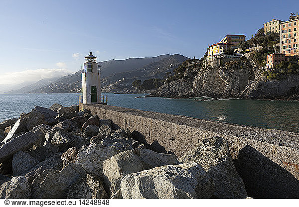 Italy  Ligury  Camogli  lighthouse