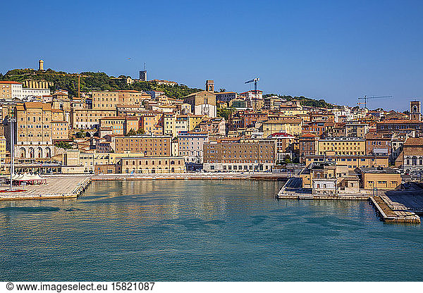 Italy  Province of Ancona  Ancona  Waterfront of coastal city