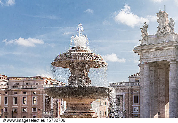 Italy  Rome  Bernini Fountain on sunny day