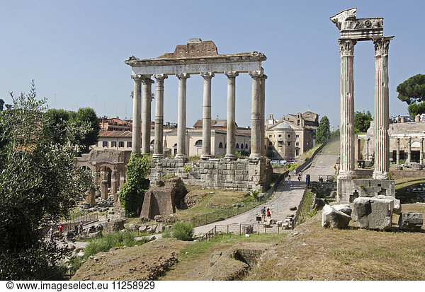 Italy  Rome  Clear sky over Roman Forum