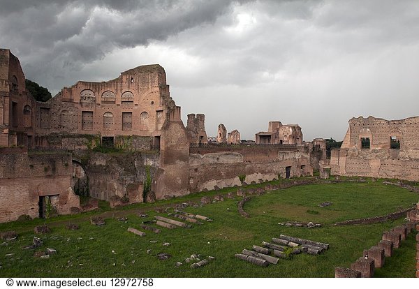 Italy  Rome  Roman Forum or Forum of Rome  archaeological site  main square of ancient Rome  Stadio Palatino