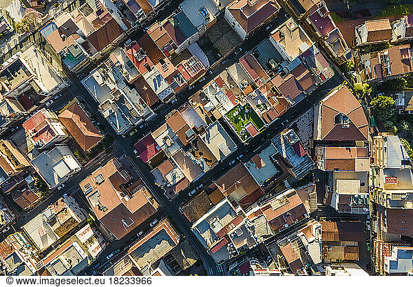 Italy  Sicily  Giardini Naxos  Aerial view of residential rooftops