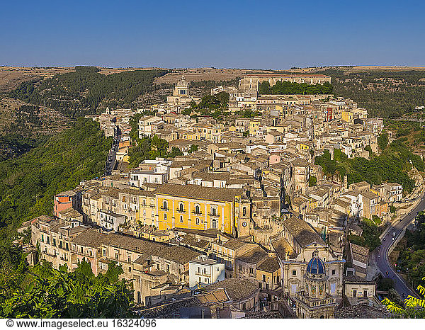 Italy  Sicily  Province of Ragusa  Ragusa  View to Ragusa Ibla  Val di Noto
