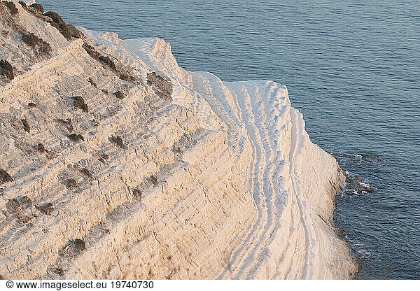 Italy  Sicily  Realmonte  Aerial view of Scala dei Turchi cliff