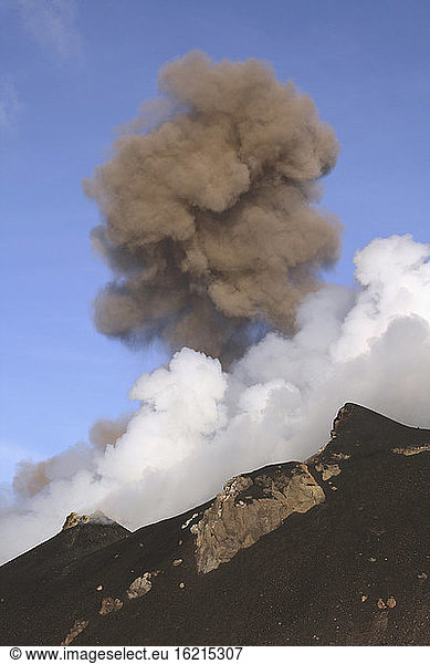 Italy  Stromboli  cloud of ash