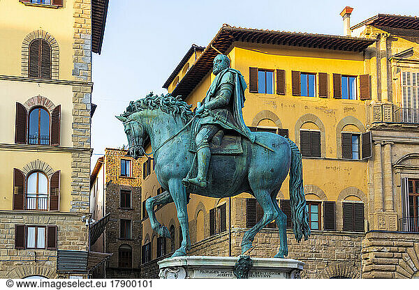 Italy  Tuscany  Florence  Equestrian Monument of Cosimo I on Piazza della Signoria
