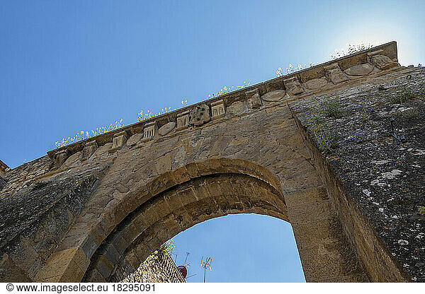 Italy  Tuscany  Montepulciano  Arch of medieval Porta al Prato city gate