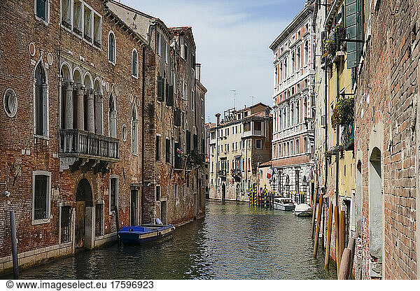 Italy  Veneto  Venice  Old houses along Rio di San Polo canal