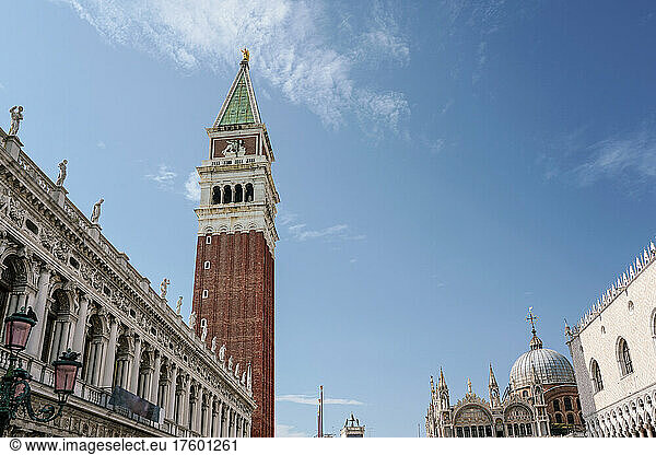 Italy  Veneto  Venice  Saint Marks Campanile standing against sky