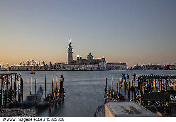 Italy  Venice  Clear sky over San Giorgio Maggiore at dusk