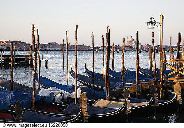Italy  Venice  Gondolas at anchor