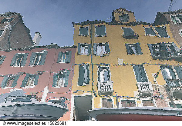 Italy  Venice  Houses reflecting in canal