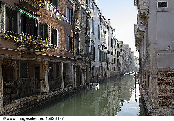 Italy  Venice  Old houses along Venetian canal