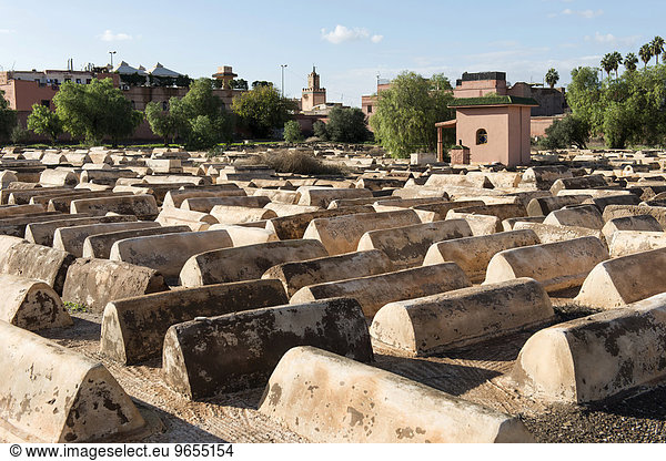 Jüdischer Friedhof in der Mellah,  Judenviertel,  jüdisches Viertel,  Marrakesch,  Marokko,  Afrika