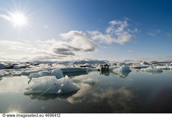 Jökulsarlon  Gletscherlagune  Südwestküste Island  Skandinavien  Europa