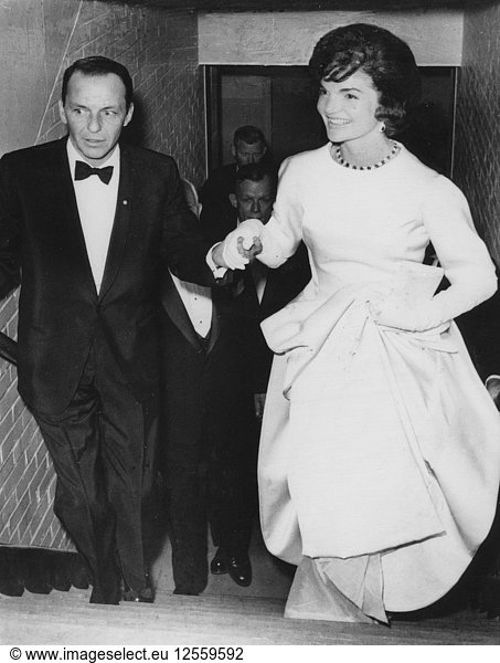 Jacqueline Kennedy with Frank Sinatra at President Kennedys pre-inauguration gala  1961. Artist: Unknown