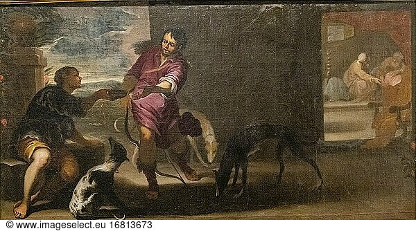 Jakobs Segen und Verkauf von Esaus Erstgeborenem  Öl auf Leinwand  17. Jahrhundert  Kirche San Bartolomé  Atienza  Provinz Guadalajara  Spanien.