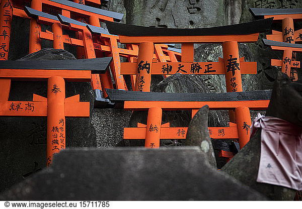 Japan  Kyoto Prefecture  Kyoto City  Offerings at Fushimi Inari-taisha temple