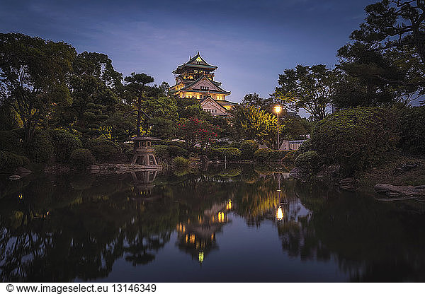 Japan  Kyoto  Schloss Osaka zur blauen Stunde