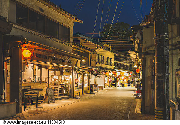 Japan  Miyajima  Illuminated shopping street