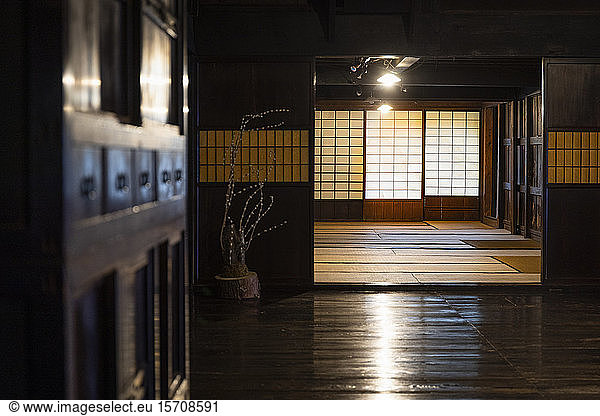 Japan  Takayama  Interior of traditional Japanese house at Hida Folk Village