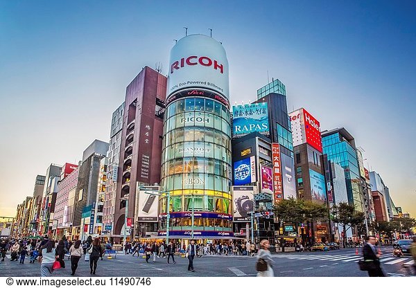 Japan  Tokyo City  Ginza Area  Harumi and Chuo Avenues crossing .