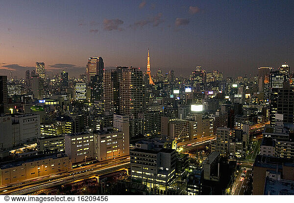 Japan Tokyo skyline Tokyo tower at night