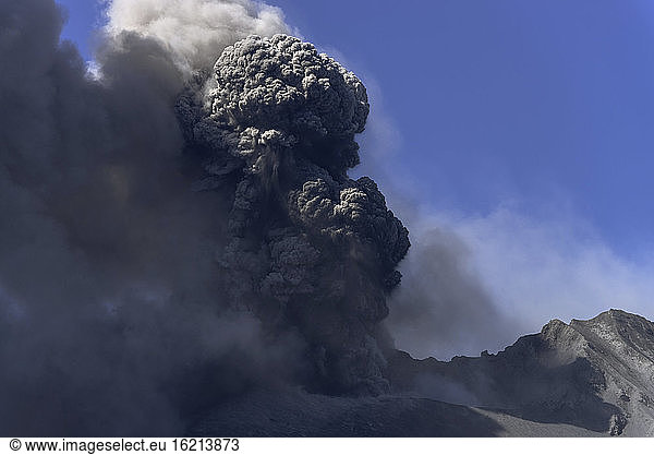 Japan  View of eruption at Sakurajima