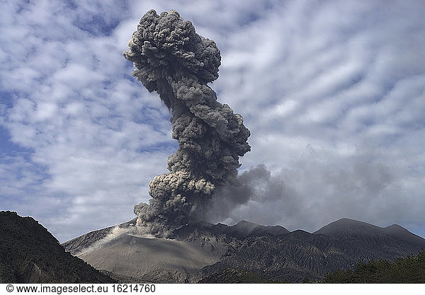 Japan  View of eruption at Sakurajima
