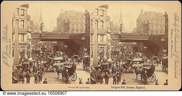 Jarvis  J. F..Group of 4 Stereograph Views of Ludgate Hill  London  England  ca. 1850–1919.Albumen silver prints.Inv. Nr. 1982.1182.953–.956New York  Metropolitan Museum of Art.