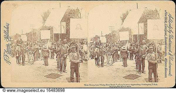 Jarvis  J. F..Pair of Stereograph Views of General Jacob S. Coxey’s Army of the Unemployed  ca. 1850–1919.Albumen silver prints.Inv. Nr. 1982.1182.1228–.1229New York  Metropolitan Museum of Art.