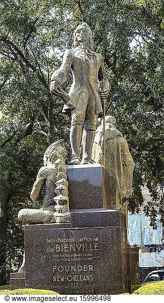 Jean-Baptiste Bienville Founder Louisiana Statue Square New Orleans Louisiana Statue cast 1955 by Angela Gregory.