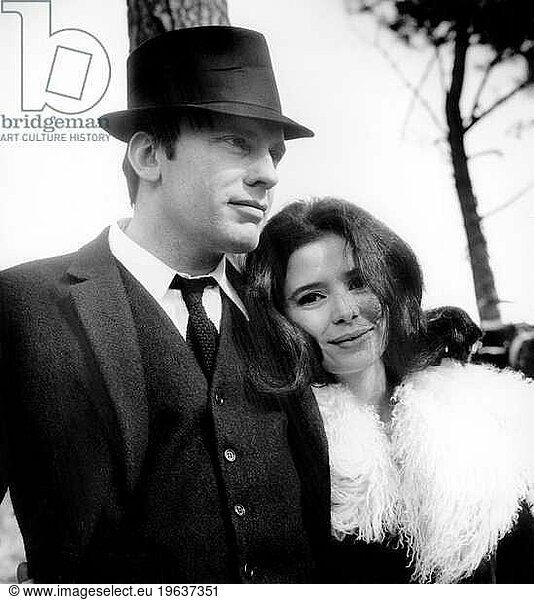 Jean-Louis Trintignant and Marie Jose Nat on Set of Film Diamond Safari February 25  1966 (b/w photo)