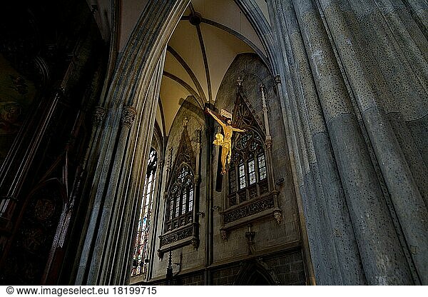 Jesus on the Cross in the Abbey and Parish Church of the Benedictine Abbey in Admont  Styria  Austria  Europe